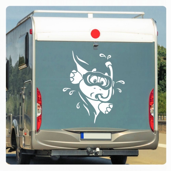 Schildkröte Taucher Wohnmobil Aufkleber Wohnwagen Sticker WoMo099