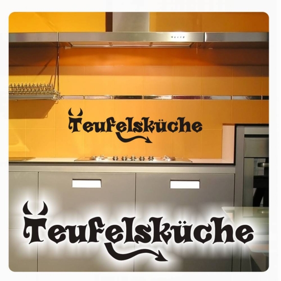 Wandtattoo Teufelsküche Wandaufkleber Küche Kaffee Kochen Essen Teufel W255