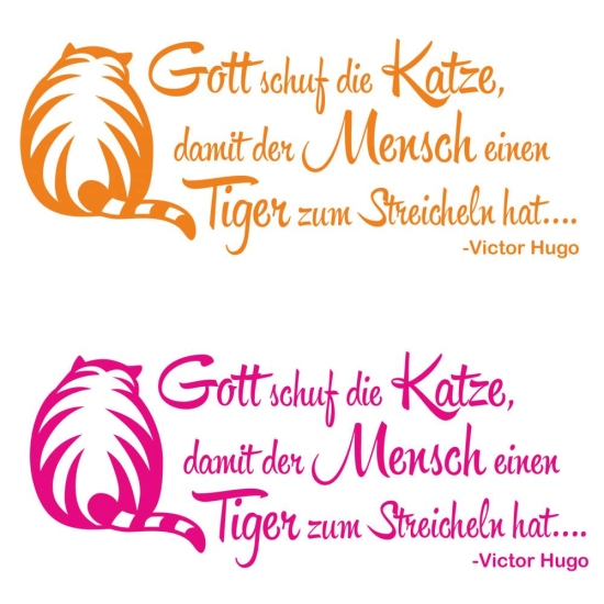 Tiger Katze Wandtattoo Wandaufkleber Zitat Victor Hugo W1308