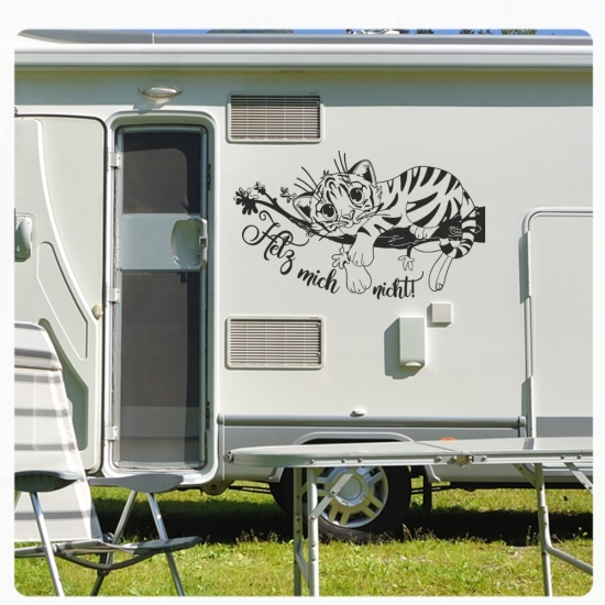 Wohnmobil Aufkleber Hetz mich nicht Tiger Tigerbaby WoMo116