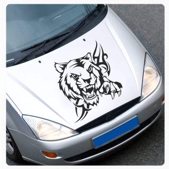 Tribal Tiger Motorhauben Auto Aufkleber Tigerkopf Katze Hauben Sticker A4035