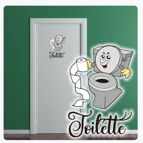 Digitaldruck Türaufkleber Türsticker Klopapier Toilette WC Türtattoo DT308