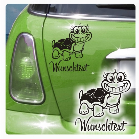 Autoaufkleber Turtle Schildkröte Wunschtext Aufkleber Sticker A1183