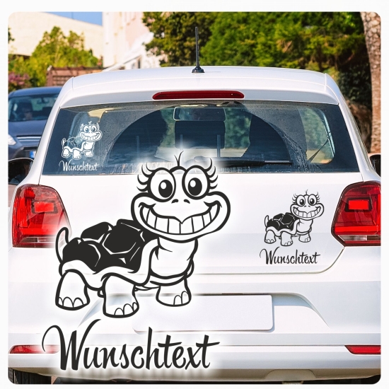 Autoaufkleber Turtle Schildkröte Wunschtext Aufkleber Sticker A1183