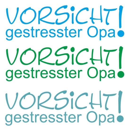 Autoaufkleber Vorsicht gestresster Opa Auto Aufkleber Sticker A4022