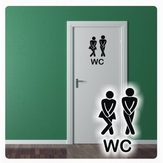 Toilette WC Wandtattoo Türaufkleber Badezimmer Tür Klo Aufkleber Sticker  T035