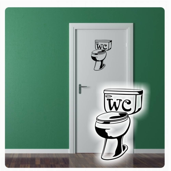 Toilette WC Wandtattoo Türaufkleber Badezimmer Tür Aufklerber T014