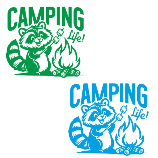 Waschbär Camping Life Wohnmobil Aufkleber Wohnwagen Caravan Wohnwagen Sticker WoMo418