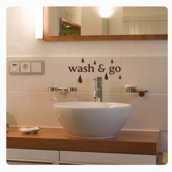 Wandtattoo wash & go Wandaufkleber Bad Küche WC Wandaufkleber Lounge W653
