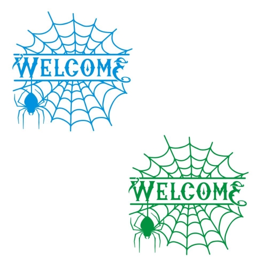 Halloween Welcome Spinnennetz Spinne Wandtattoo Türaufkleber T866