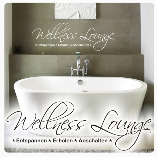 Wandtattoo Wellness Lounge Wandaufkleber Bad Entspannen Erholen Vintage W508