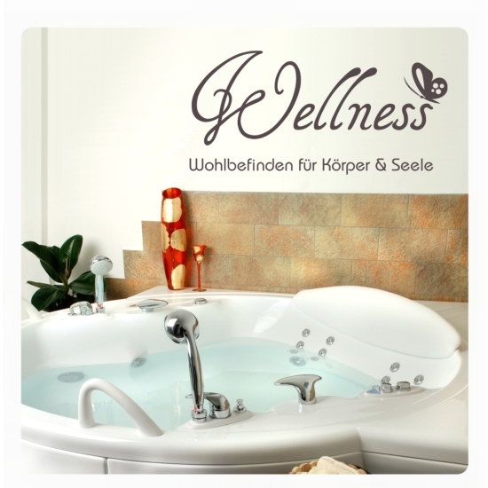 Wellness Lounge Wandtattoo Wandaufkleber Wohlbefinden Körper & Seele Bad W509