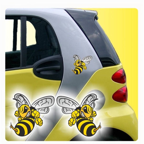 Auto Aufkleber Böse Biene Wespe Digitaldruck - 2er SET DA2005