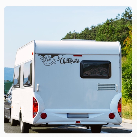 Chillkröte Schildkröte Sticker Aufkleber Wohnmobil Aufkleber lustig Hut WoMo199