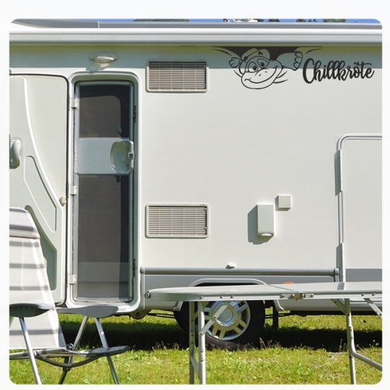 Chillkröte Schildkröte Sticker Aufkleber Wohnmobil Aufkleber lustig Hut WoMo199