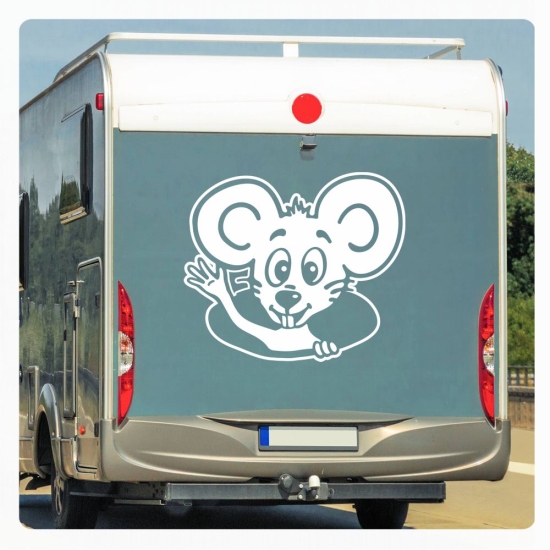 Maus schaut raus Wohnmobil Aufkleber Wohnwagen Sticker WoMo224