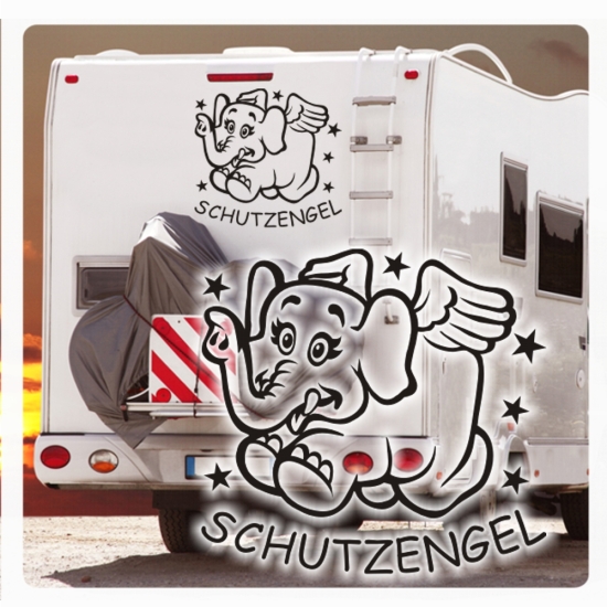 Wohnmobil Aufkleber Schutzengel Elefant Engel WoMo Caravan Aufkleber Sticker WoMo150