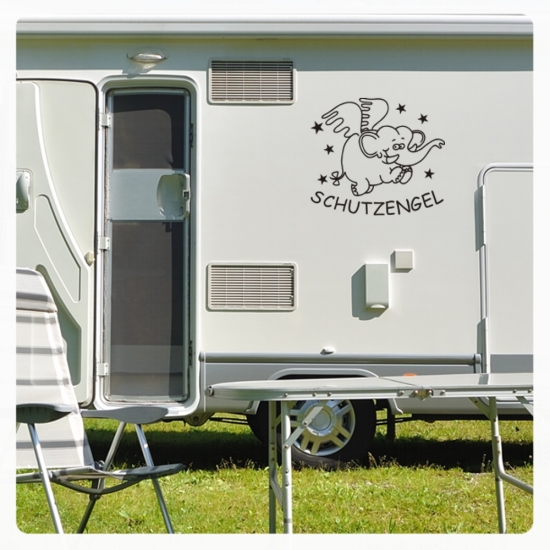 Wohnmobil Aufkleber Schutzengel Elefant Engel WoMo Caravan Aufkleber Sticker WoMo152