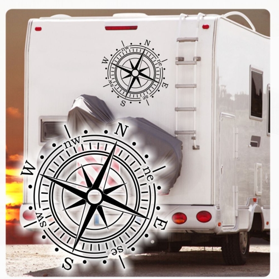 Kompass Rose Compass Wohnmobil Aufkleber Wohnwagen Caravan Sticker WoMo482