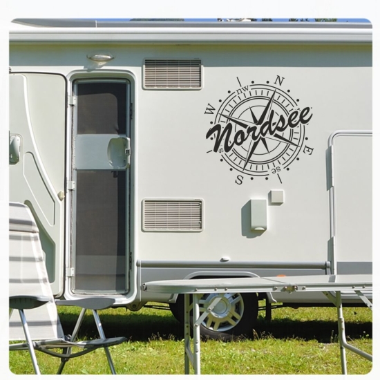 Kompass Rose Nordsee Compass Wohnmobil Aufkleber Wohnwagen Caravan Sticker WoMo481