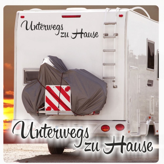 Unterwegs zu Hause Wohnmobil Aufkleber Caravan Wohnwagen Aufkleber WoMo492