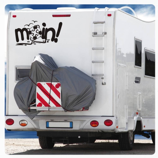 Moin Rettungsring Moewe Wohnmobil Aufkleber Wohnwagen Caravan Sticker  WoMo341