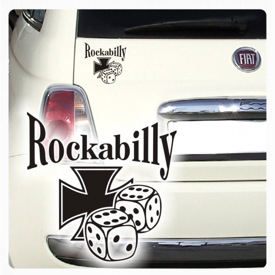 Aufkleber Sticker Eisernes Kreuz Würfel Oldschool Rockybilly Auto Dice A183