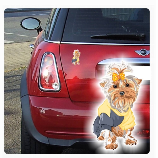 Yorkshire Terrier Auto Aufkleber Hund Pfoten Sticker Digitaldruck DA534