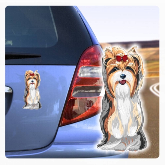 Digitaldruck Auto Aufkleber Yorkshire Terrier Yorkie Hundeaufkleber Sticker DA300