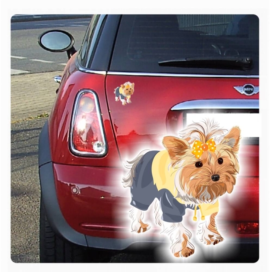 Yorkshire Terrier Auto Aufkleber Yorki Hund Pfoten Sticker Digitaldruck DA029
