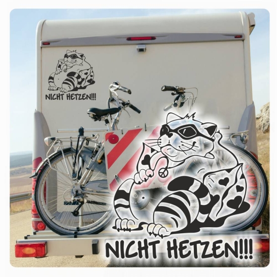 Chillkatze Sticker Aufkleber Autoaufkleber nicht Hetzen!!! WoMo057