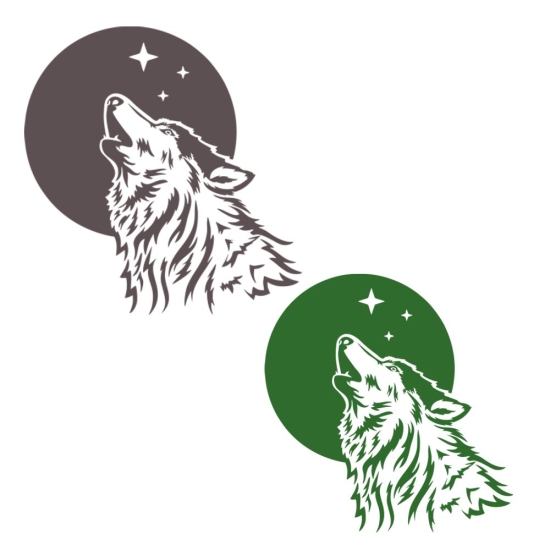 heulender Wolf Mond Sterne  Wohnmobil Aufkleber Wohnwagen Caravan Wohnwagen Sticker WoMo419