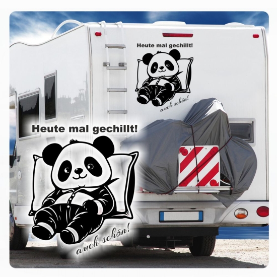 Wohnmobil Aufkleber Heute mal gechillt! auch schön Panda Wohnwagen Caravan Sticker WoMo440