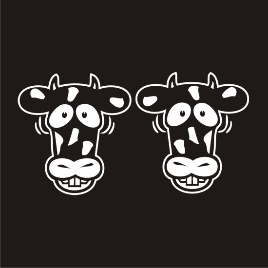 Autoaufkleber Kuh lustig Auto Aufkleber 2er Set Sticker Tattoo Kühe Cow A322