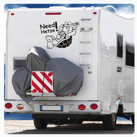 Need Hetze! Autoaufkleber Schildkröte Chillkröte Sticker Aufkleber Caravan Wohnwagen WoMo023