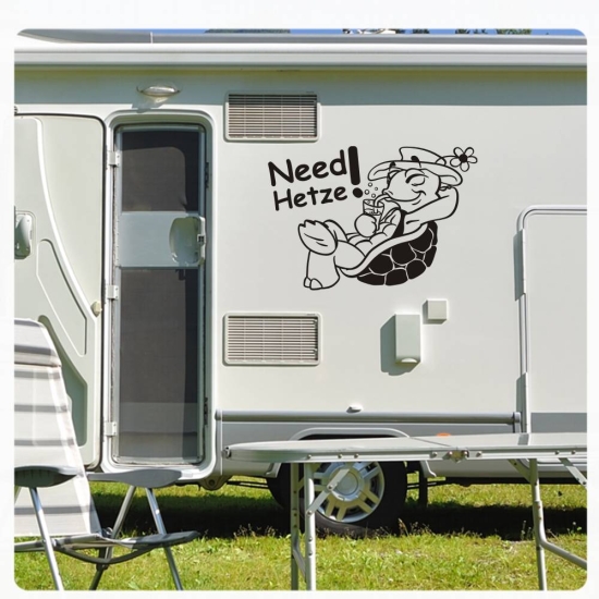 Need Hetze! Autoaufkleber Schildkröte Chillkröte Sticker Aufkleber Caravan Wohnwagen WoMo023