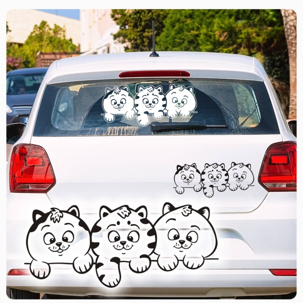 3 Katzen Kitty Kätzchen Autoaufkleber Auto Aufkleber Sticker A785