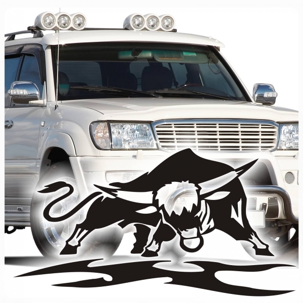 Autoaufkleber Offroad  Stier Bulle Bull Tribal  4x4  Allrad Auto Aufkleber A239