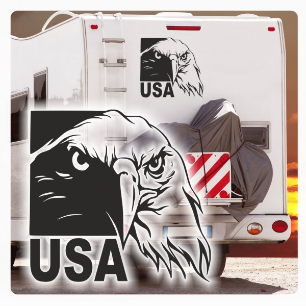 Adler Weißkopfseeadler USA Wohnmobil Aufkleber Wohnwagen Sticker WoMo083