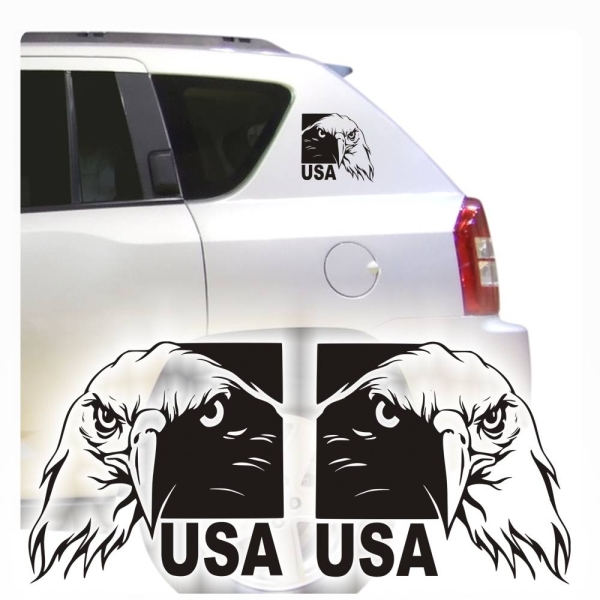 2 er SET Adler Weißkopfseeadler USA Autoaufkleber Auto Aufkleber Sticker A495