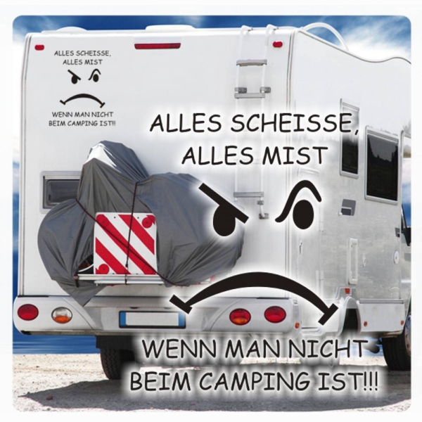 Wohnmobil Aufkleber ALLES SCHEISSE, ALLES MIST...  WoMo Caravan Aufkleber Sticker WoMo139