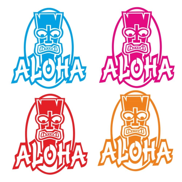 Aloha Freaki Tiki Hawaii Auto Aufkleber Hibiskus Autoaufkleber A056