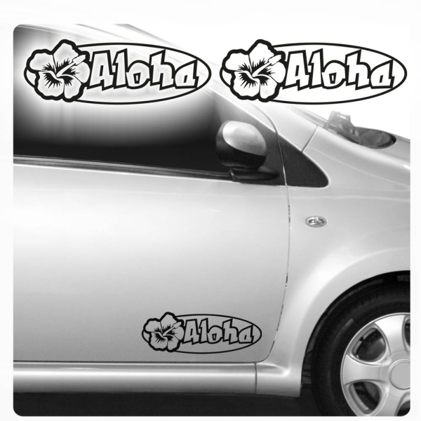 2er SET Aloha Hibiskus Hawaii Autoaufkleber Auto Aufkleber Sticker A343