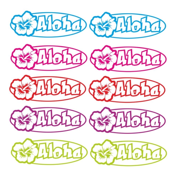 2er SET Aloha Hibiskus Hawaii Autoaufkleber Auto Aufkleber Sticker A343