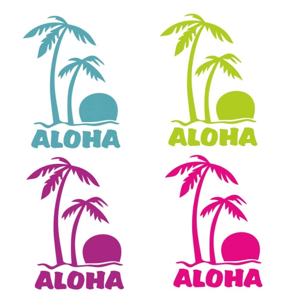 Aloha Palmen Auto Aufkleber Hawaii Autoaufkleber Sticker Decal A038