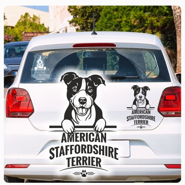 American Staffordshire Terrier Hunde Pfoten Auto Aufkleber Autoaufkleber A677