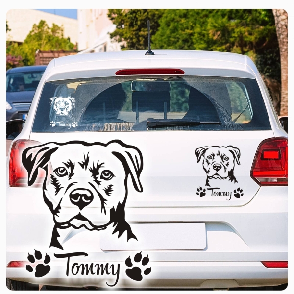 American Staffordshire Terrier Name Pfoten Autoaufkleber Auto Aufkleber Sticker A764