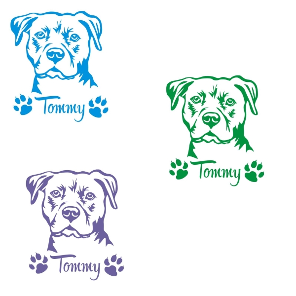 American Staffordshire Terrier Name Pfoten Autoaufkleber Auto Aufkleber Sticker A764