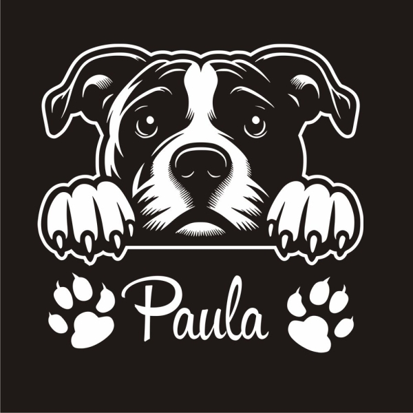 Amstaff American Staffordshire Terrier Auto Aufkleber Autoaufkleber Hundeaufkleber Pfoten A170