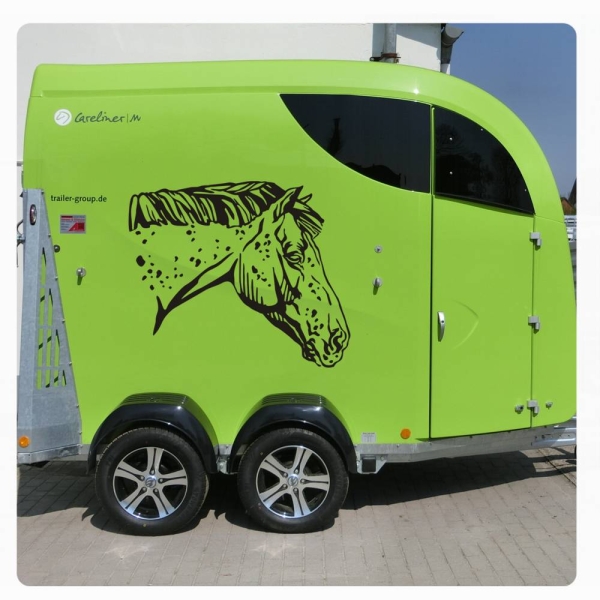 Appaloosa Pferdeanhänger Pferdetransporter Aufkleber Sticker Auto Pferd Pferde PFA013